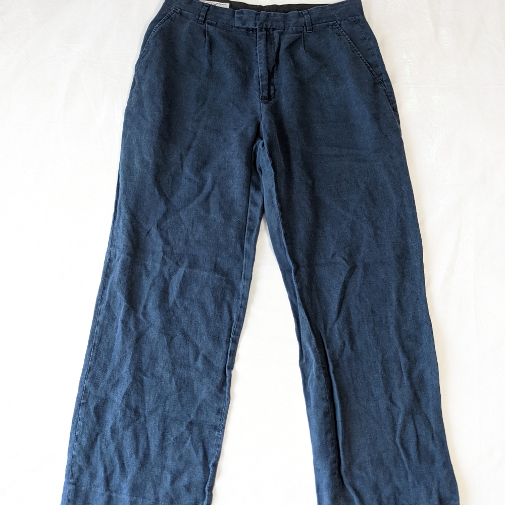 AX Armani Exchange 100% Linen Navy blue Trouser Pants Size 33